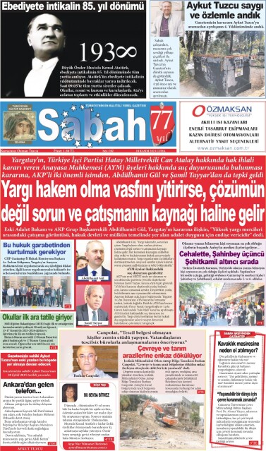 10 Kasım 2023 Gaziantep Sabah Gazetesi