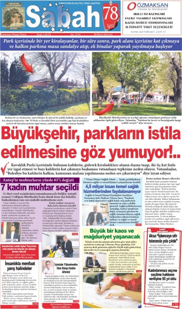 09 Nisan 2024 Gaziantep Sabah Gazetesi