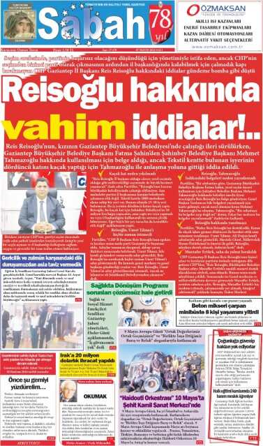 07 Mayıs 2024 Gaziantep Sabah Gazetesi