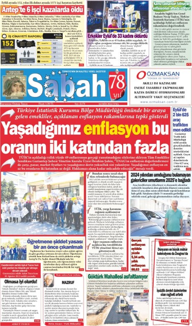 04 Ekim 2024 Gaziantep Sabah Gazetesi