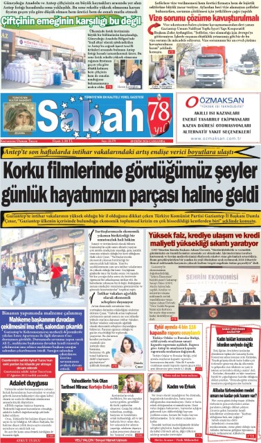 09 Ekim 2024 Gaziantep Sabah Gazetesi