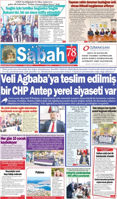 21 Ekim 2024 Gaziantep Sabah Gazetesi