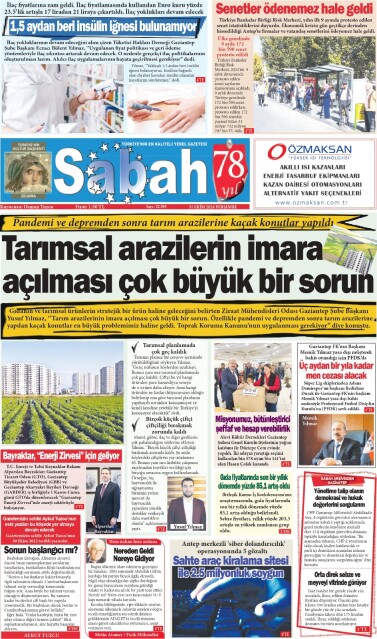 31 Ekim 2024 Gaziantep Sabah Gazetesi