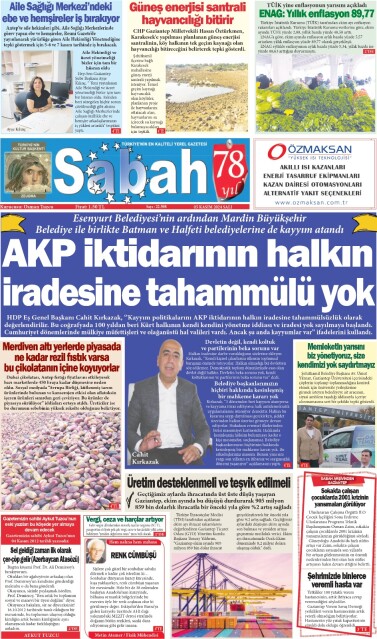 05 Kasım 2024 Gaziantep Sabah Gazetesi