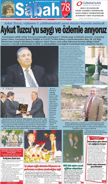 08 Kasım 2024 Gaziantep Sabah Gazetesi