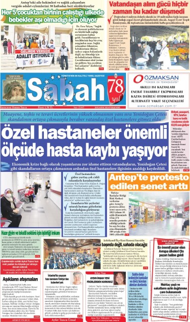 28 Kasım 2024 Gaziantep Sabah Gazetesi