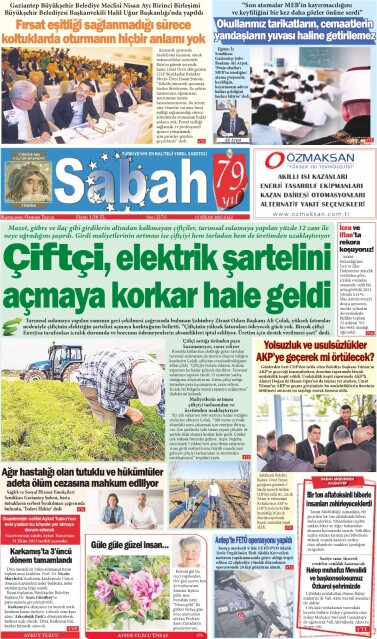 15 Nisan 2025 Gaziantep Sabah Gazetesi
