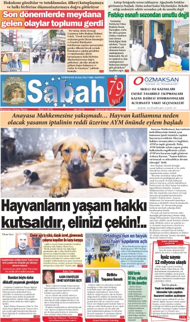 08 Mayıs 2025 Gaziantep Sabah Gazetesi