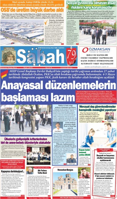13 Mayıs 2025 Gaziantep Sabah Gazetesi