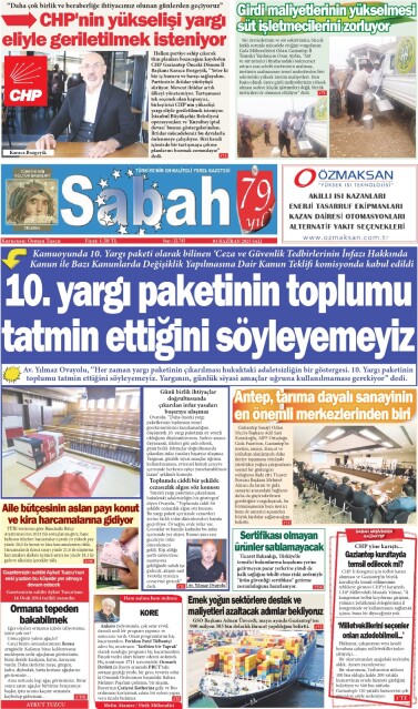 03 Haziran 2025 Gaziantep Sabah Gazetesi