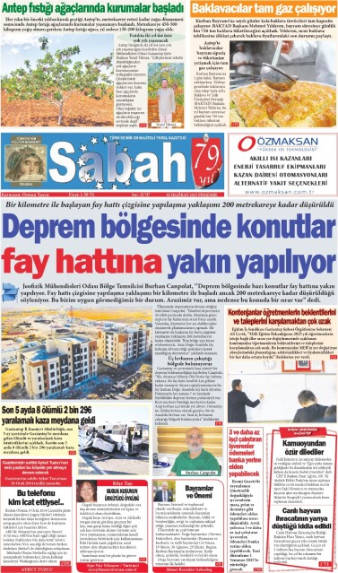 05 Haziran 2025 Gaziantep Sabah Gazetesi