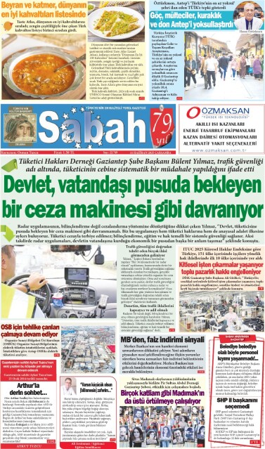 11 Haziran 2025 Gaziantep Sabah Gazetesi