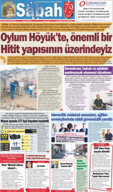 12 Haziran 2025 Gaziantep Sabah Gazetesi