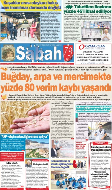 24 Haziran 2025 Gaziantep Sabah Gazetesi