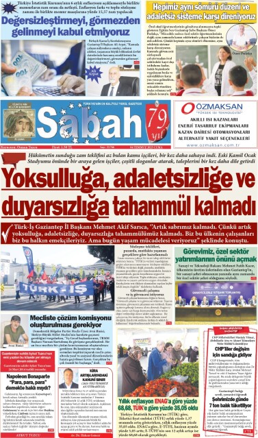 04 Temmuz 2025 Gaziantep Sabah Gazetesi