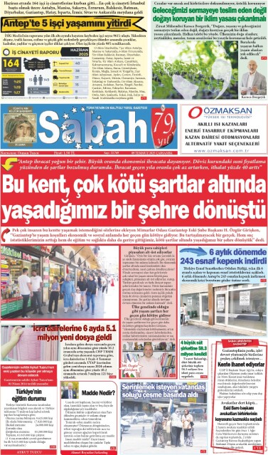 09 Temmuz 2025 Gaziantep Sabah Gazetesi
