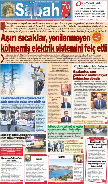 28 Temmuz 2025 Gaziantep Sabah Gazetesi