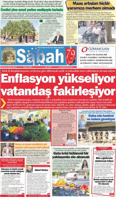 05 Ağustos 2025 Gaziantep Sabah Gazetesi