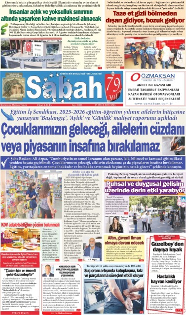 05 Eylül 2025 Gaziantep Sabah Gazetesi