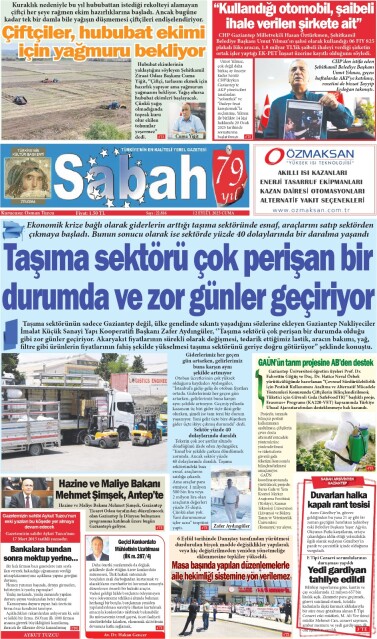 12 Eylül 2025 Gaziantep Sabah Gazetesi