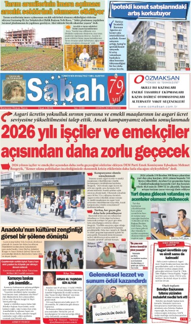18 Eylül 2025 Gaziantep Sabah Gazetesi