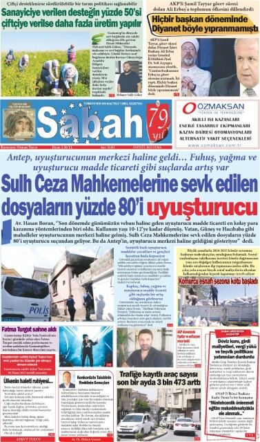 19 Eylül 2025 Gaziantep Sabah Gazetesi