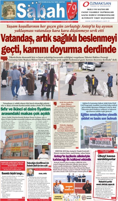 23 Eylül 2025 Gaziantep Sabah Gazetesi