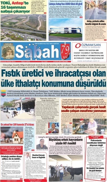 24 Eylül 2025 Gaziantep Sabah Gazetesi