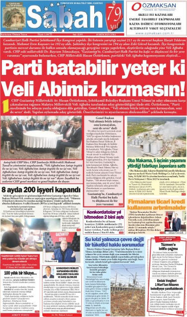 03 Ekim 2025 Gaziantep Sabah Gazetesi