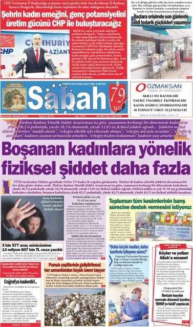 08 Ekim 2025 Gaziantep Sabah Gazetesi