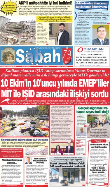 10 Ekim 2025 Gaziantep Sabah Gazetesi