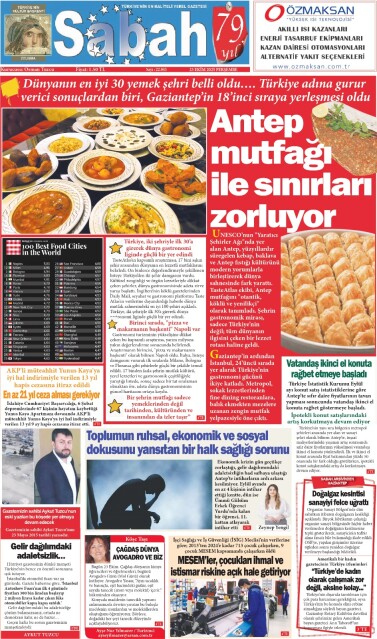 23 Ekim 2025 Gaziantep Sabah Gazetesi