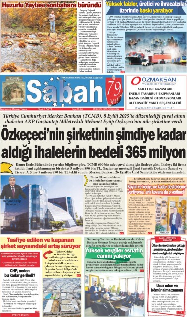 05 Kasım 2025 Gaziantep Sabah Gazetesi
