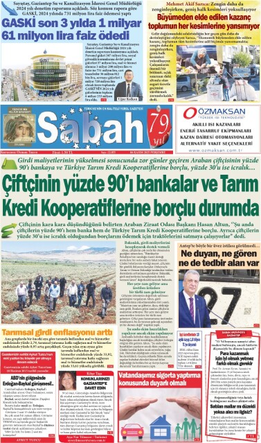 06 Kasım 2025 Gaziantep Sabah Gazetesi