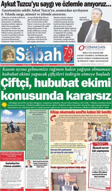 07 Kasım 2025 Gaziantep Sabah Gazetesi