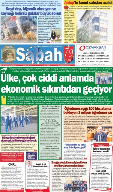 18 Kasım 2025 Gaziantep Sabah Gazetesi