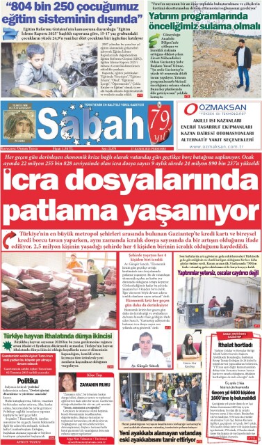 27 Kasım 2025 Gaziantep Sabah Gazetesi