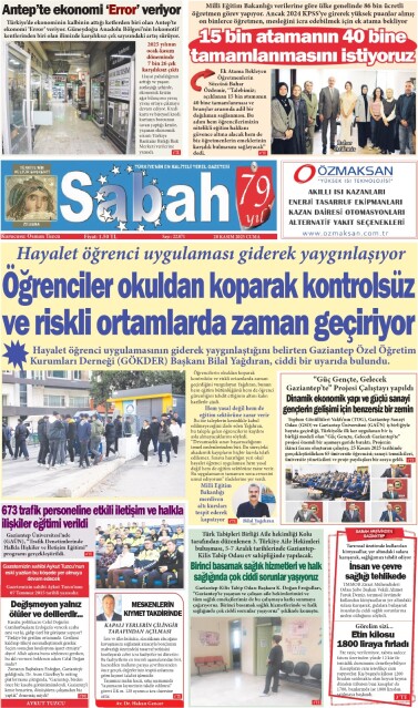 28 Kasım 2025 Gaziantep Sabah Gazetesi