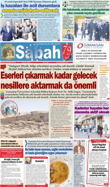 02 Aralık 2025 Gaziantep Sabah Gazetesi