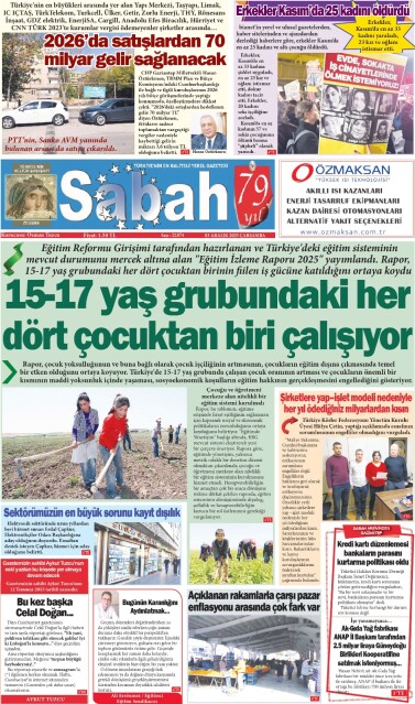 03 Aralık 2025 Gaziantep Sabah Gazetesi