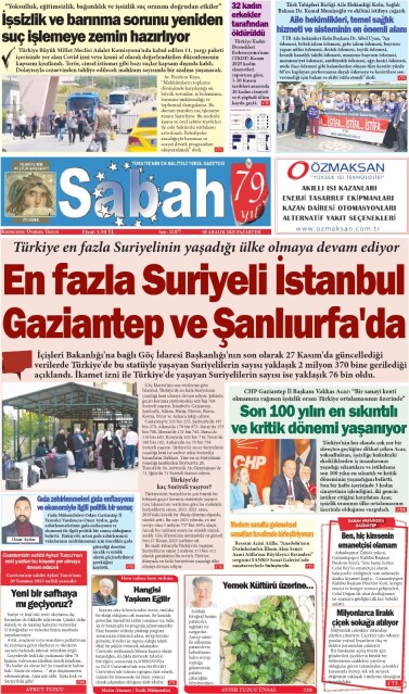 08 Aralık 2025 Gaziantep Sabah Gazetesi