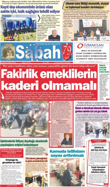 10 Aralık 2025 Gaziantep Sabah Gazetesi