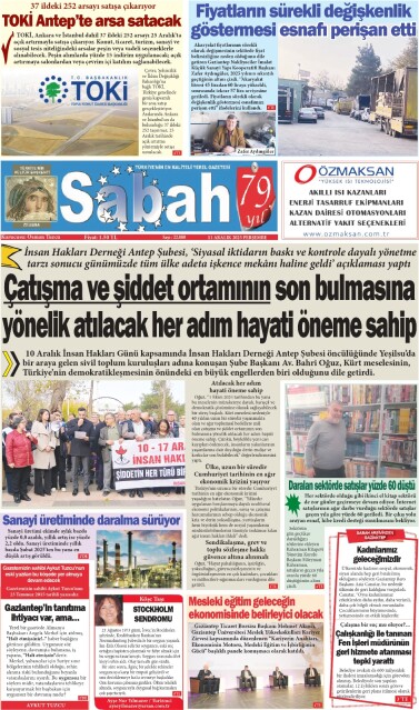 11 Aralık 2025 Gaziantep Sabah Gazetesi