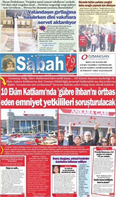 18 Aralık 2025 Gaziantep Sabah Gazetesi
