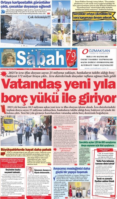 30 Aralık 2025 Gaziantep Sabah Gazetesi