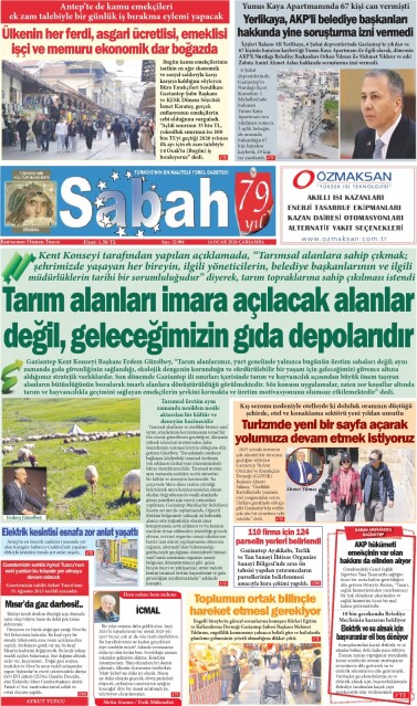 14 Ocak 2026 Gaziantep Sabah Gazetesi