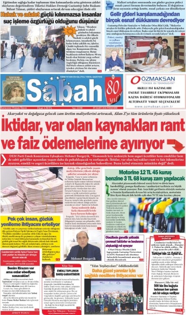 05 Mart 2026 Gaziantep Sabah Gazetesi