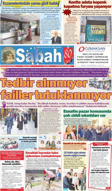 11 Mart 2026 Gaziantep Sabah Gazetesi
