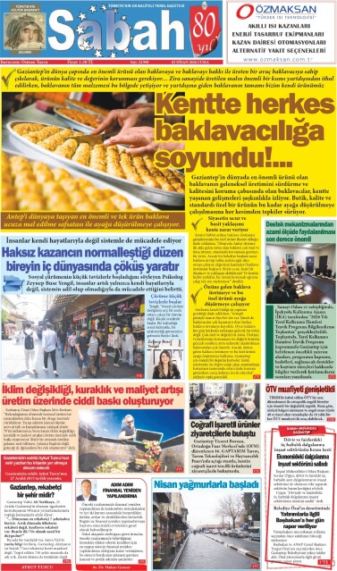 03 Nisan 2026 Gaziantep Sabah Gazetesi