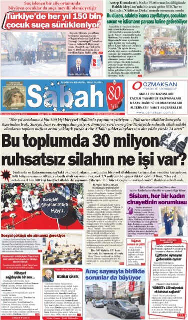 20 Nisan 2026 Gaziantep Sabah Gazetesi